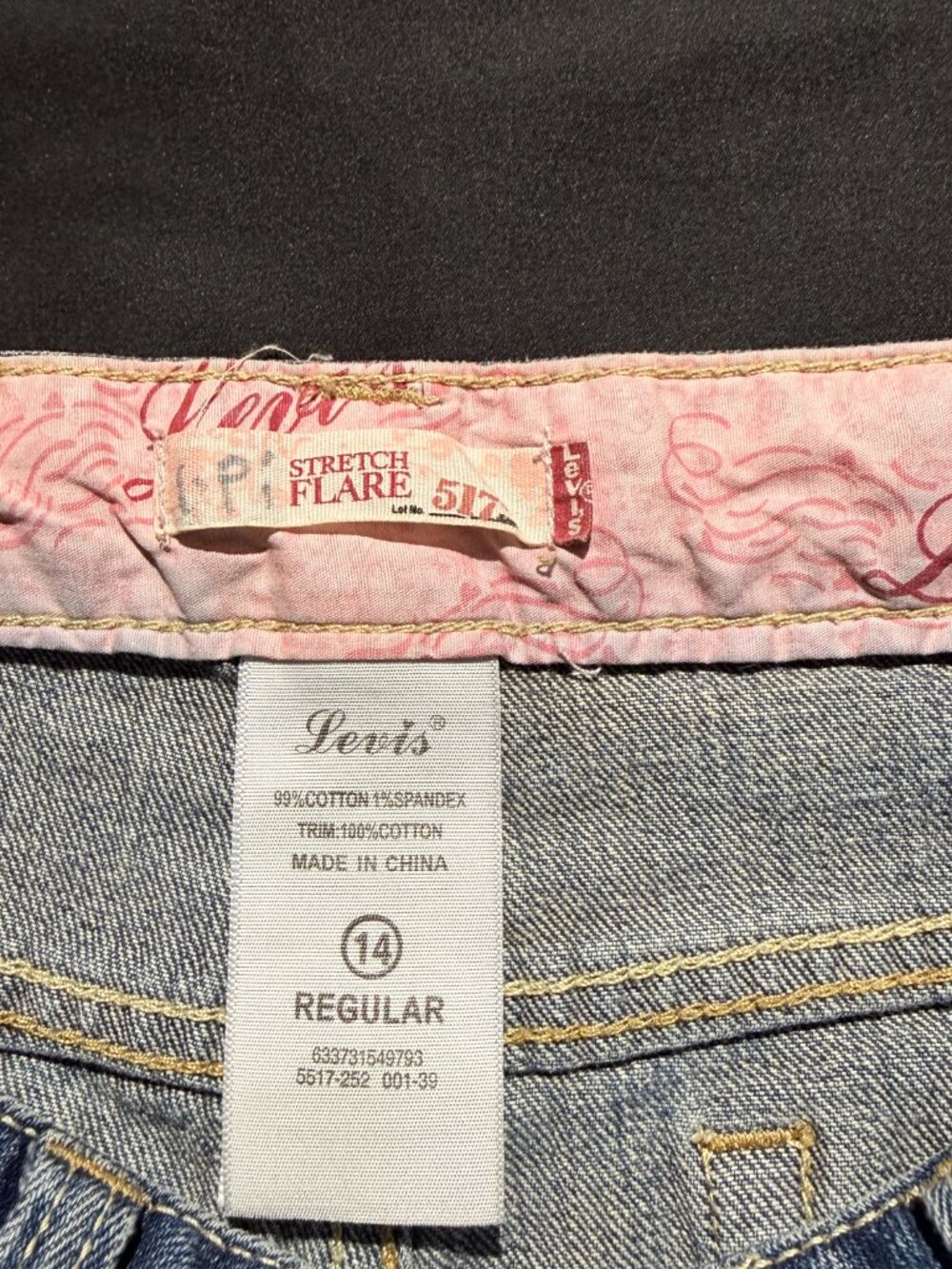 Levi's 517 Girls Youth Sized Jeans 14 Blue Stretch Flare Low Rise - Picture 7 of 8